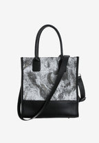 Bolso shopper con panel texturizado y correa bandolera | MWM [PS_COLORS:GREY]
