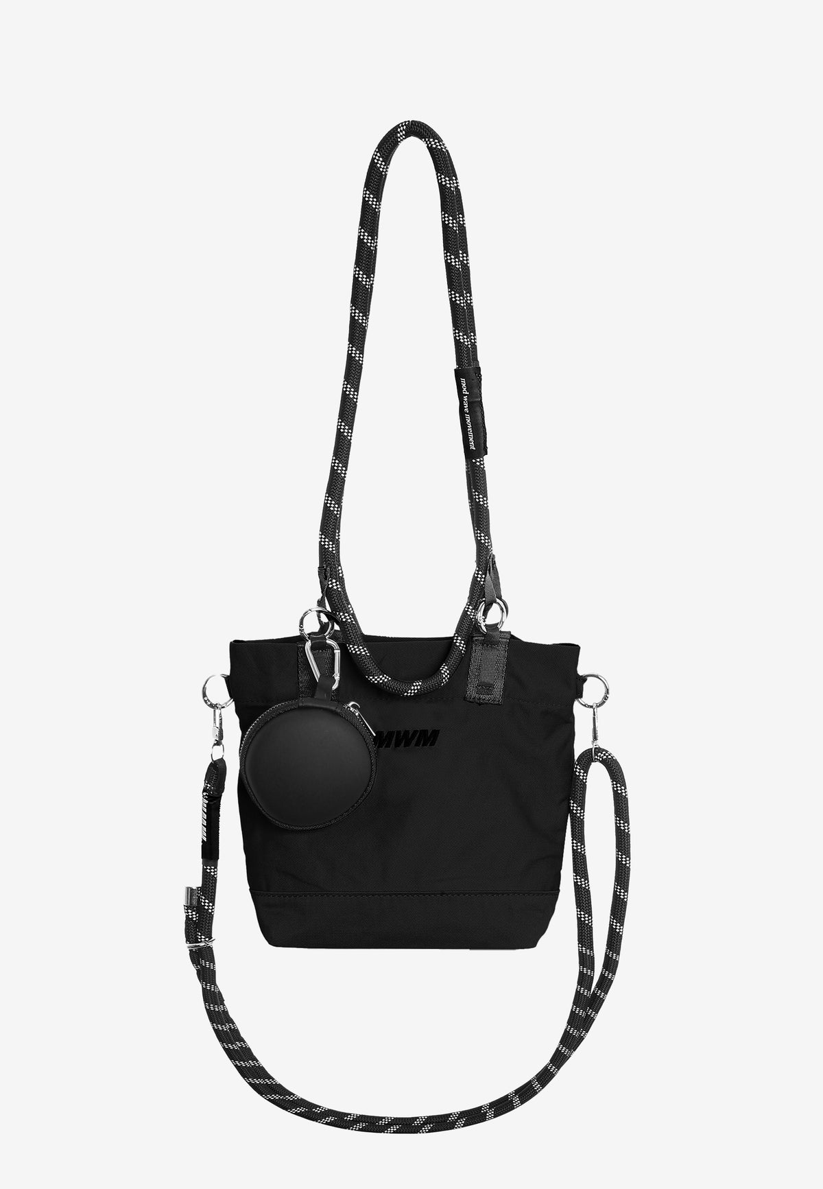 Bolso bandolera con asas de cordón y monedero redondo | MWM [PS_COLORS:BLACK]