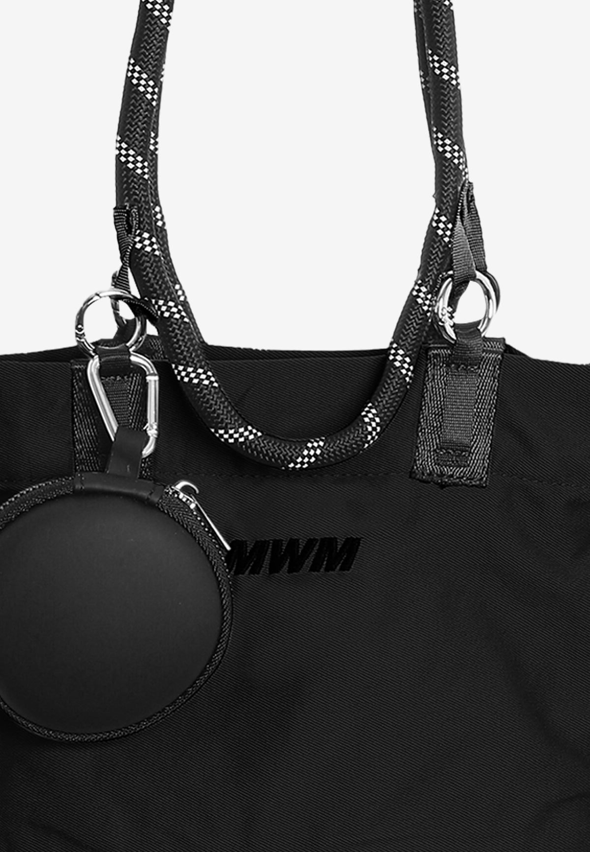 Bolso bandolera con asas de cordón y monedero redondo | MWM [PS_COLORS:BLACK]
