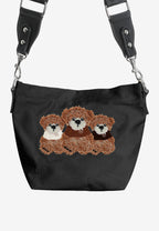 Bolso bandolera con osos Teddy y correa ancha | MWM [PS_COLORS:BLACK]