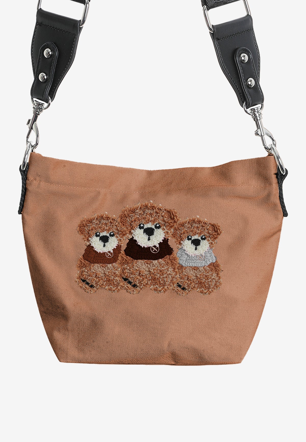 Bolso bandolera con osos Teddy y correa ancha | MWM [PS_COLORS:CAMEL]