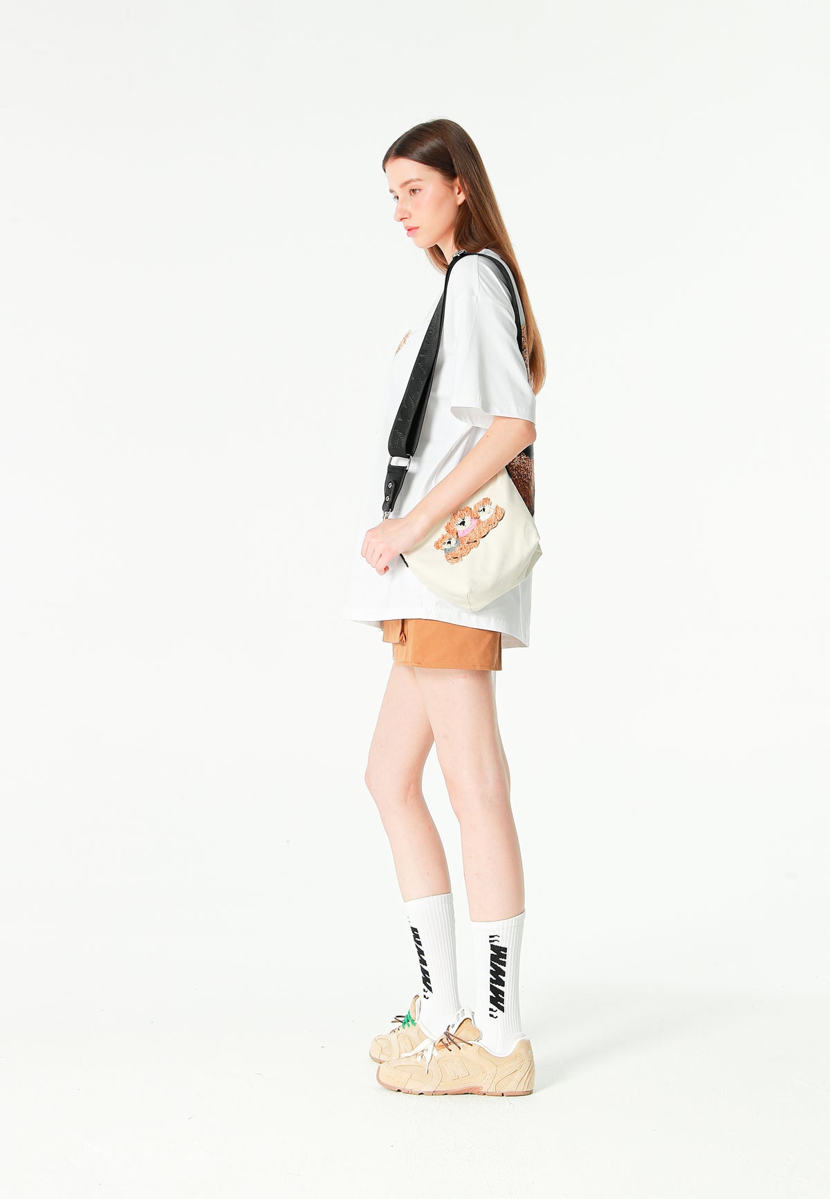 Bolso bandolera con osos Teddy y correa ancha | MWM [PS_COLORS:ECRU]