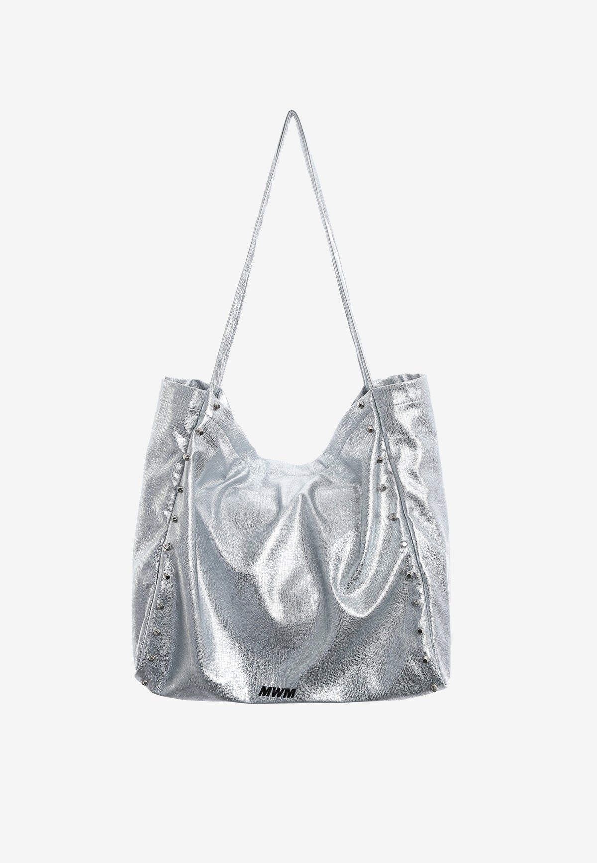 Bolso shopper con tachuelas y logo MWM bordado | MWM [PS_COLORS:SILVER]