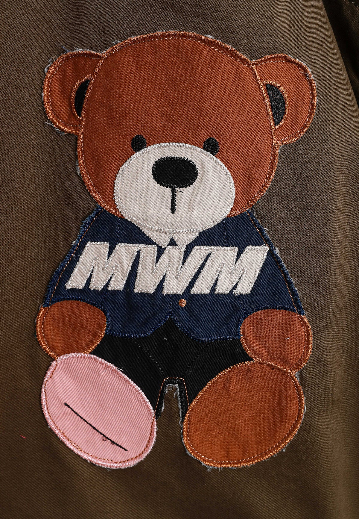 Bolso shopper con parche de oso Teddy y bandolera | MWM [PS_COLORS:GREEN]