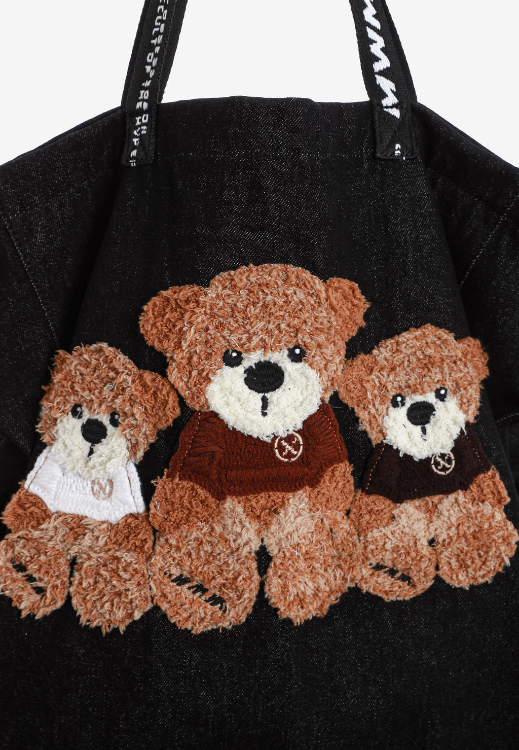 Bolso tote con osos Teddy y correa bandolera | MWM [PS_COLORS:BLACK]
