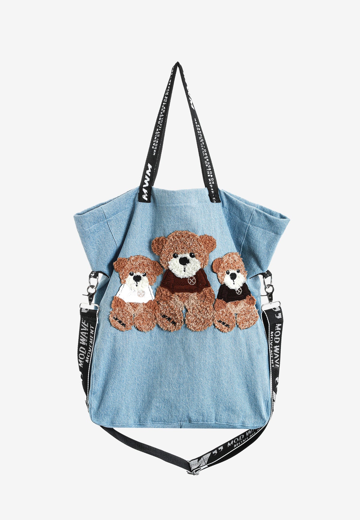 Bolso tote con osos Teddy y correa bandolera | MWM [PS_COLORS:BLUE]