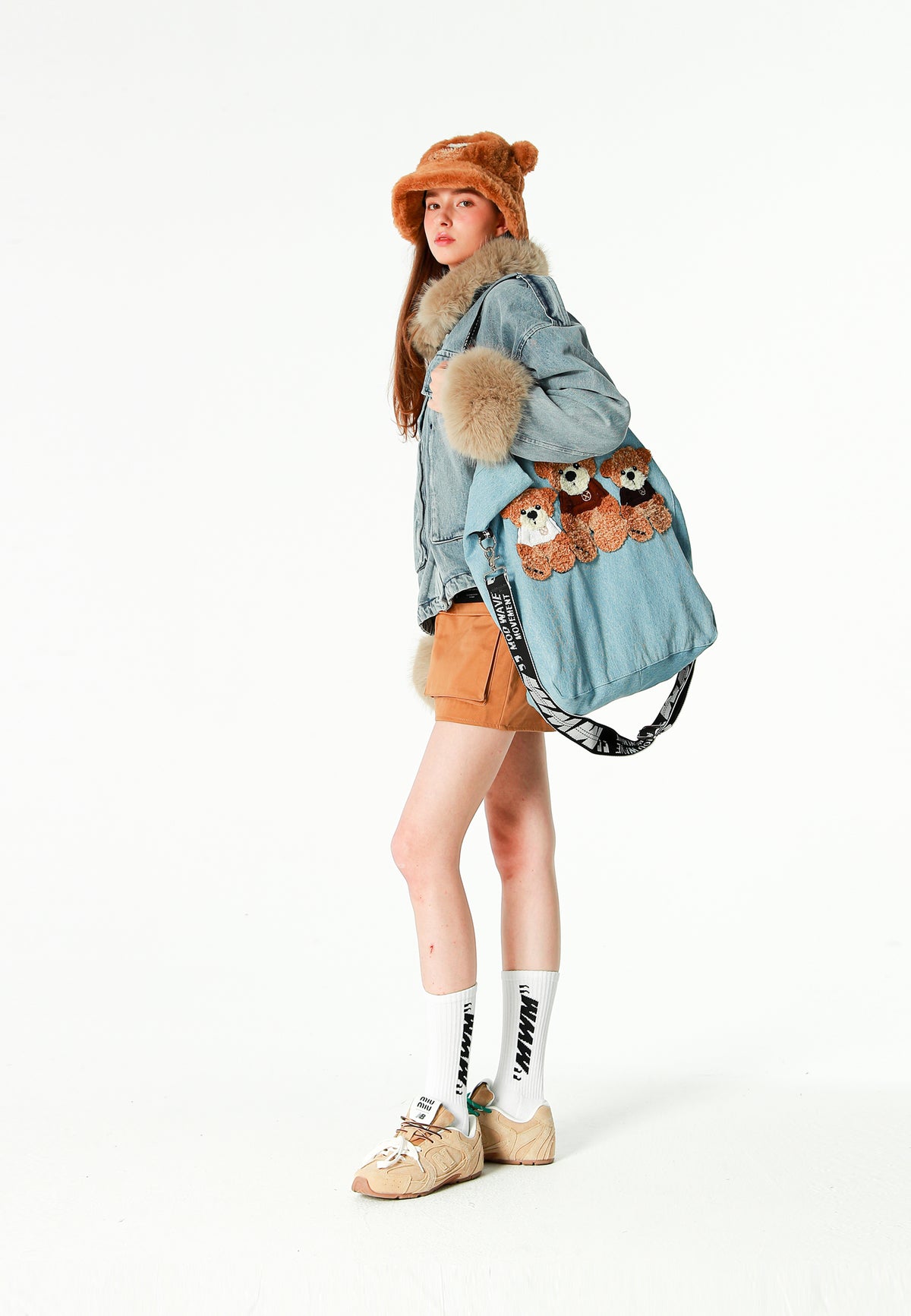 Bolso tote con osos Teddy y correa bandolera | MWM [PS_COLORS:BLUE]
