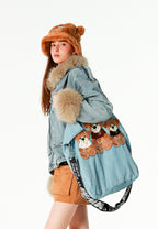Bolso tote con osos Teddy y correa bandolera | MWM [PS_COLORS:BLUE]