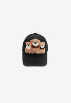 Gorra con osos Teddy de pelo en el frontal | MWM [PS_COLORS:BLACK]