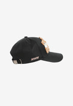 Gorra con osos Teddy de pelo en el frontal | MWM [PS_COLORS:BLACK]
