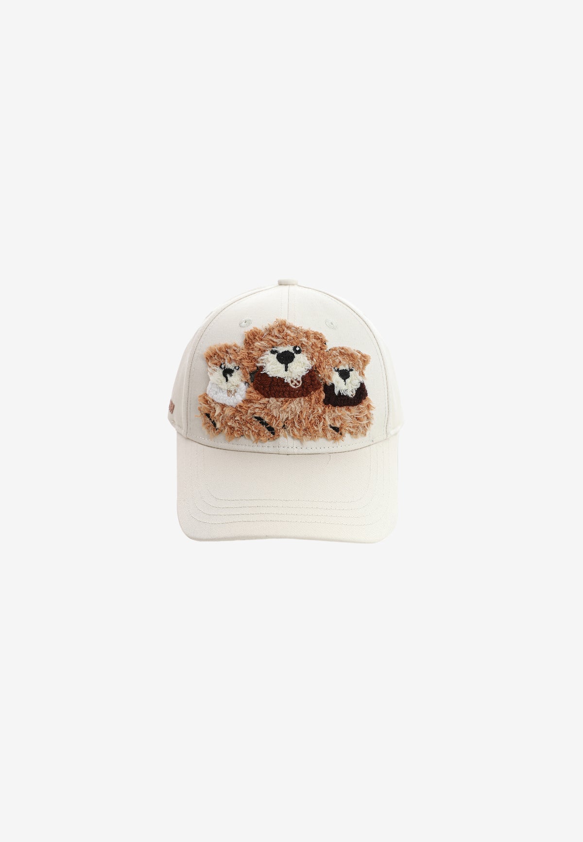 Gorra con osos Teddy de pelo en el frontal | MWM [PS_COLORS:ECRU]
