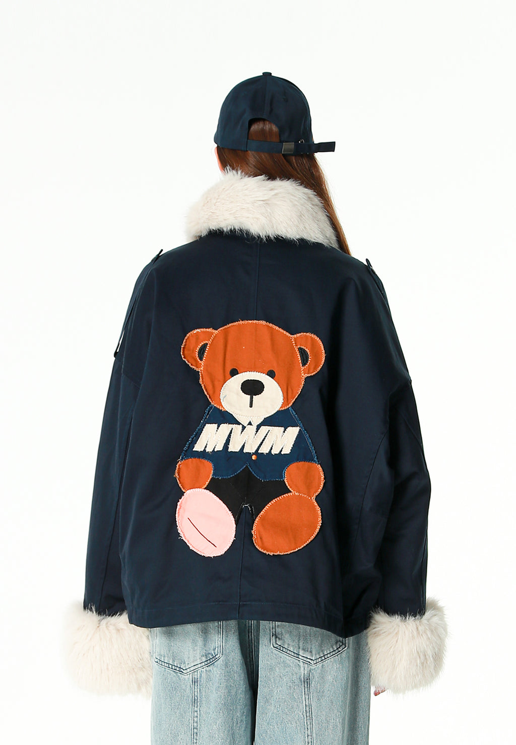 Gorra con parche de oso Teddy | MWM [PS_COLORS:NAVY]