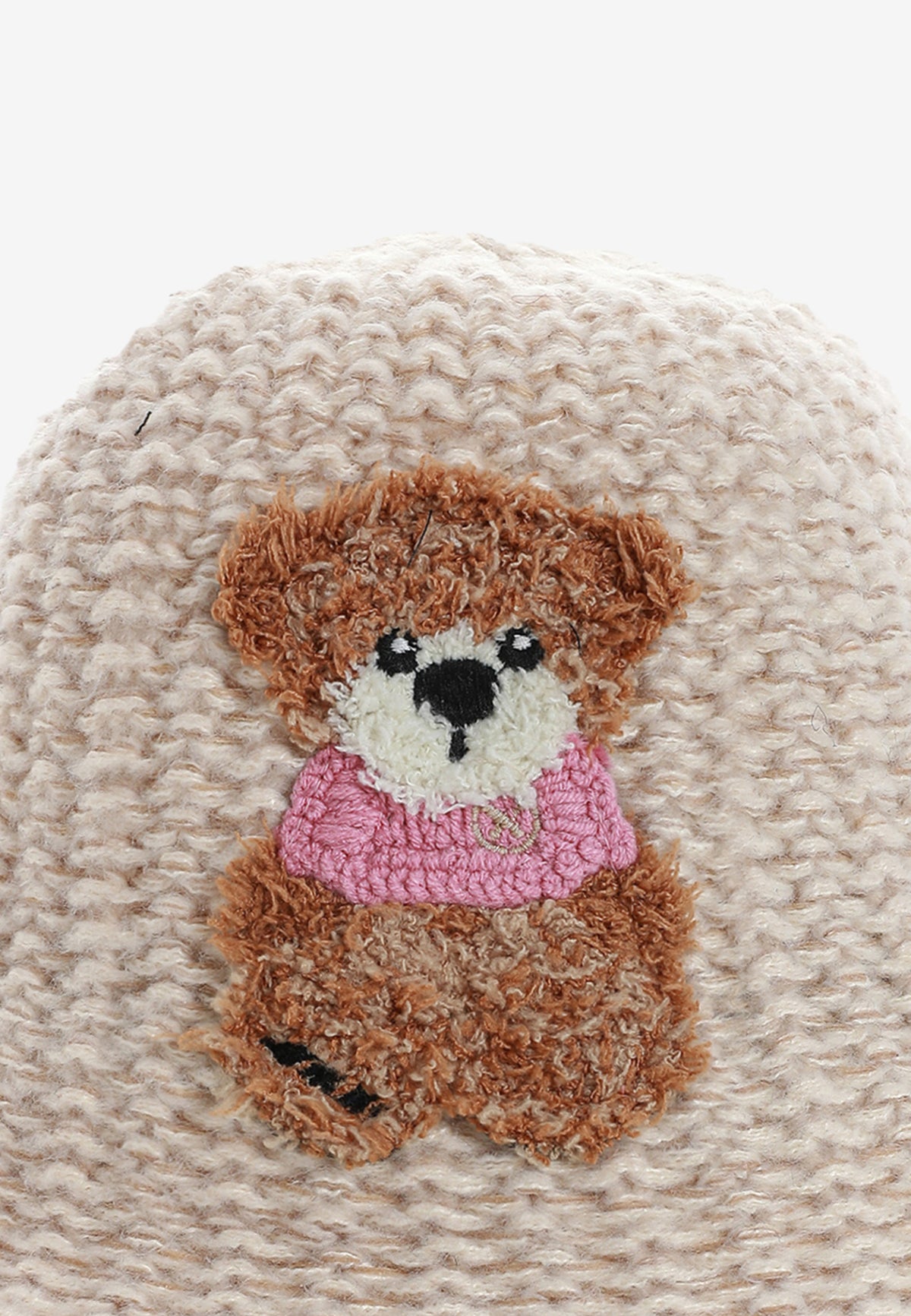 Gorro bucket de punto con oso Teddy | MWM [PS_COLORS:ECRU]