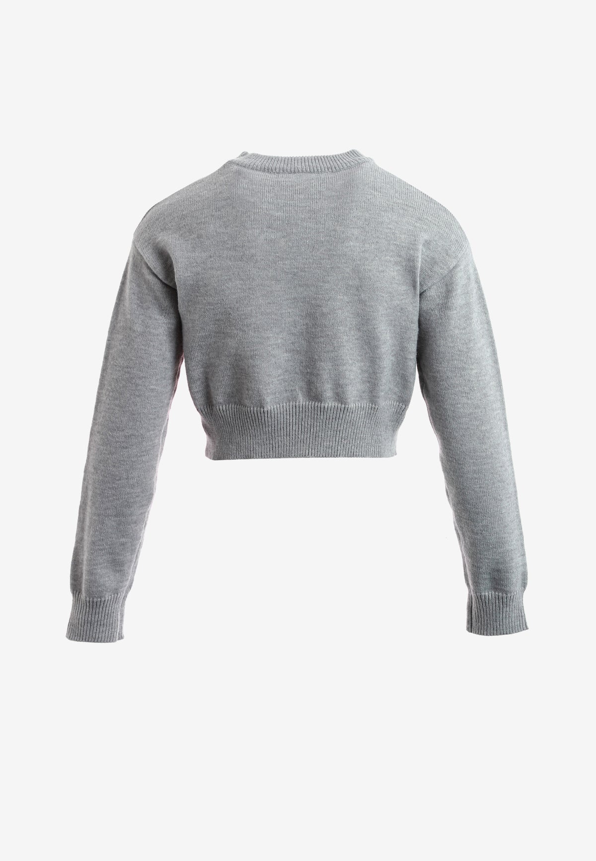 Jersey de mujer TEDDY corto de punto con parche Teddy texturizado en el frontal | MWM [PS_COLORS:GREY]