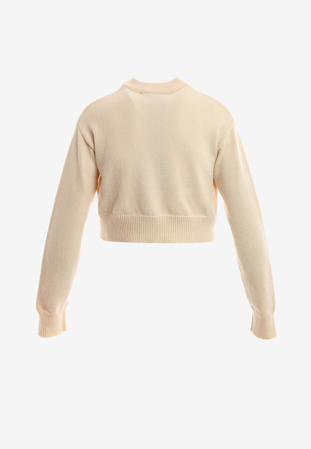 Jersey de mujer TEDDY corto de punto con parche Teddy texturizado en el frontal | MWM [PS_COLORS:IVORY]