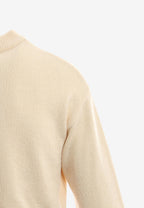 Jersey de mujer TEDDY corto de punto con parche Teddy texturizado en el frontal | MWM [PS_COLORS:IVORY]