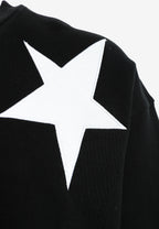Sudadera Wings de corte relajado con estrellas frontales y doble parche de alas en la espalda | MWM [PS_COLORS:BLACK]