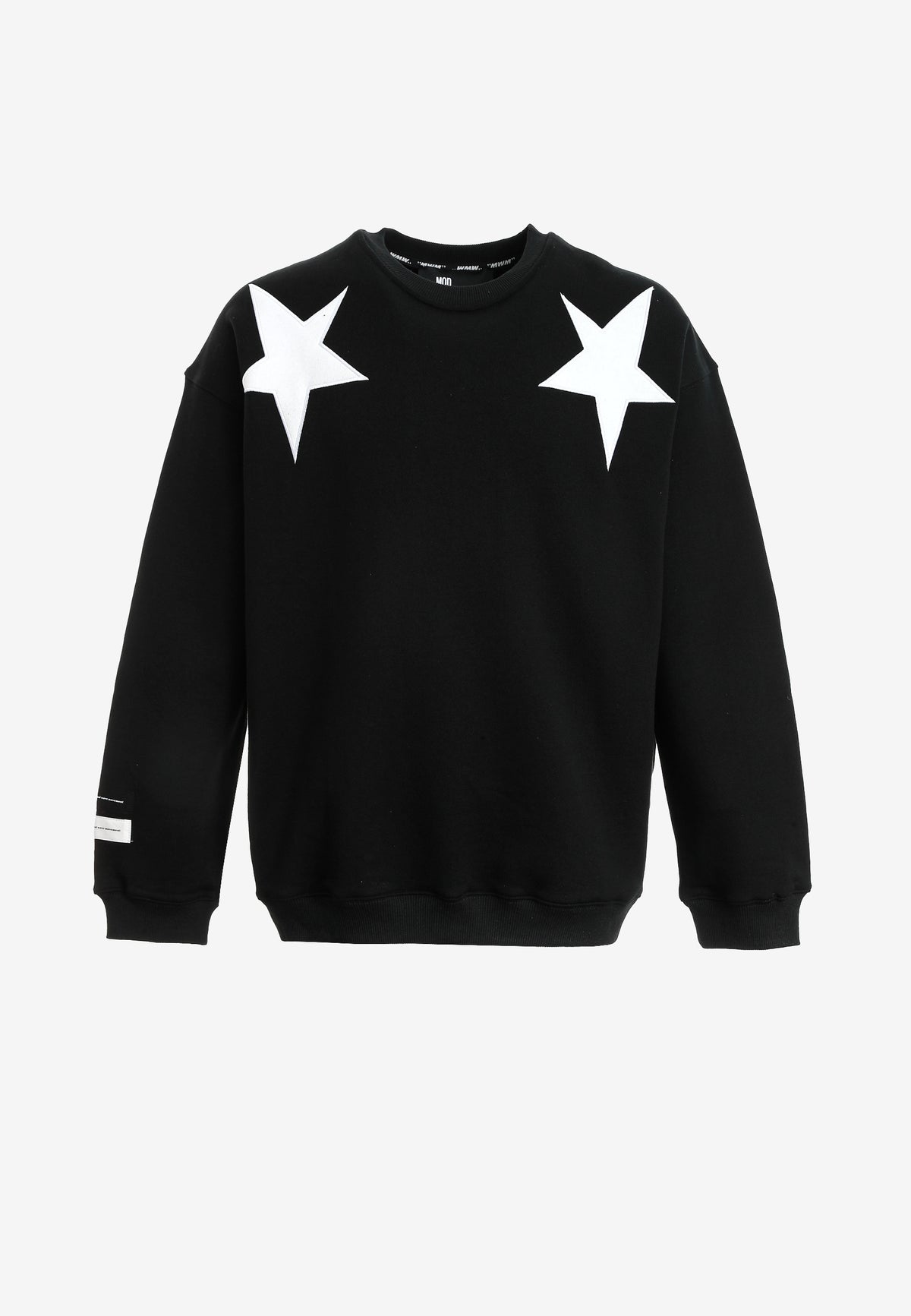 Sudadera Wings de corte relajado con estrellas frontales y doble parche de alas en la espalda | MWM [PS_COLORS:BLACK/BLUE]