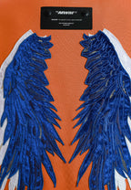 Sudadera Wings de corte relajado con estrellas frontales y doble parche de alas en la espalda | MWM [PS_COLORS:ORANGE]