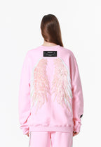 Sudadera Wings de corte relajado con estrellas frontales y doble parche de alas en la espalda | MWM [PS_COLORS:PINK]