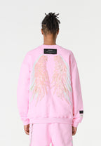Sudadera Wings de corte relajado con estrellas frontales y doble parche de alas en la espalda | MWM [PS_COLORS:PINK]