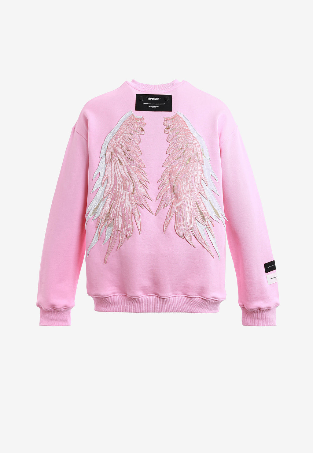Sudadera Wings de corte relajado con estrellas frontales y doble parche de alas en la espalda | MWM [PS_COLORS:PINK]