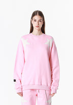 Sudadera Wings de corte relajado con estrellas frontales y doble parche de alas en la espalda | MWM [PS_COLORS:PINK]