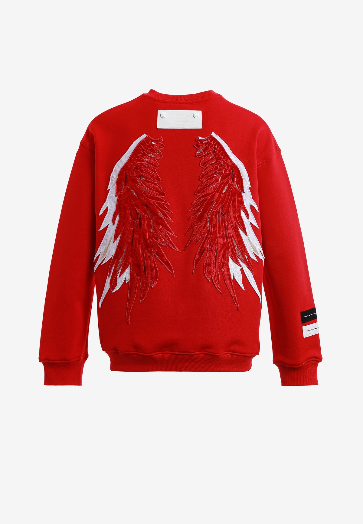 Sudadera Wings de corte relajado con estrellas frontales y doble parche de alas en la espalda | MWM [PS_COLORS:RED]