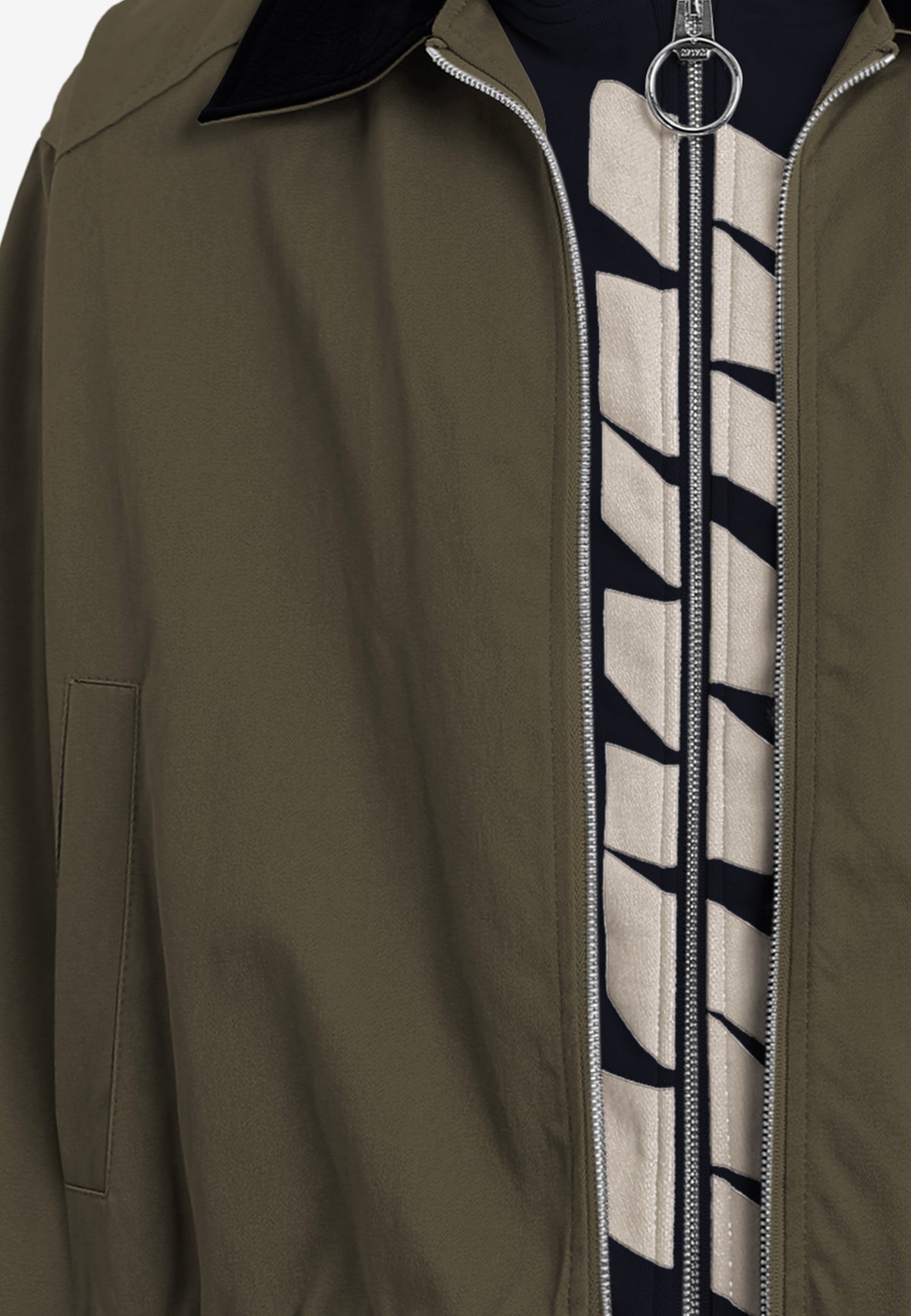 Chaqueta de doble capa con capucha interior y cremallera frontal | MWM [PS_COLORS:BROWN]