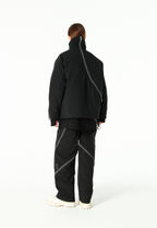 Abrigo puffer técnico con multibolsillos, cuello alto y forro térmico extraíble | MWM [PS_COLORS:BLACK]