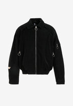 Chaqueta aviador efecto cocodrilo con cuello de borrego y parche de cruz | MWM [PS_COLORS:UNASSIGNED]
