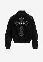 Chaqueta aviador efecto cocodrilo con cuello de borrego y parche de cruz | MWM [PS_COLORS:UNASSIGNED]
