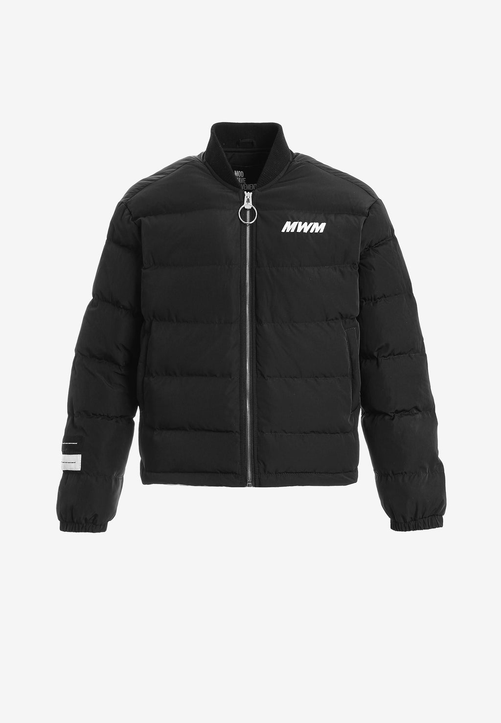 Chaqueta bomber vaquera con grandes bolsillos frontales y botones MWM en las mangas | MWM [PS_COLORS:BLACK]