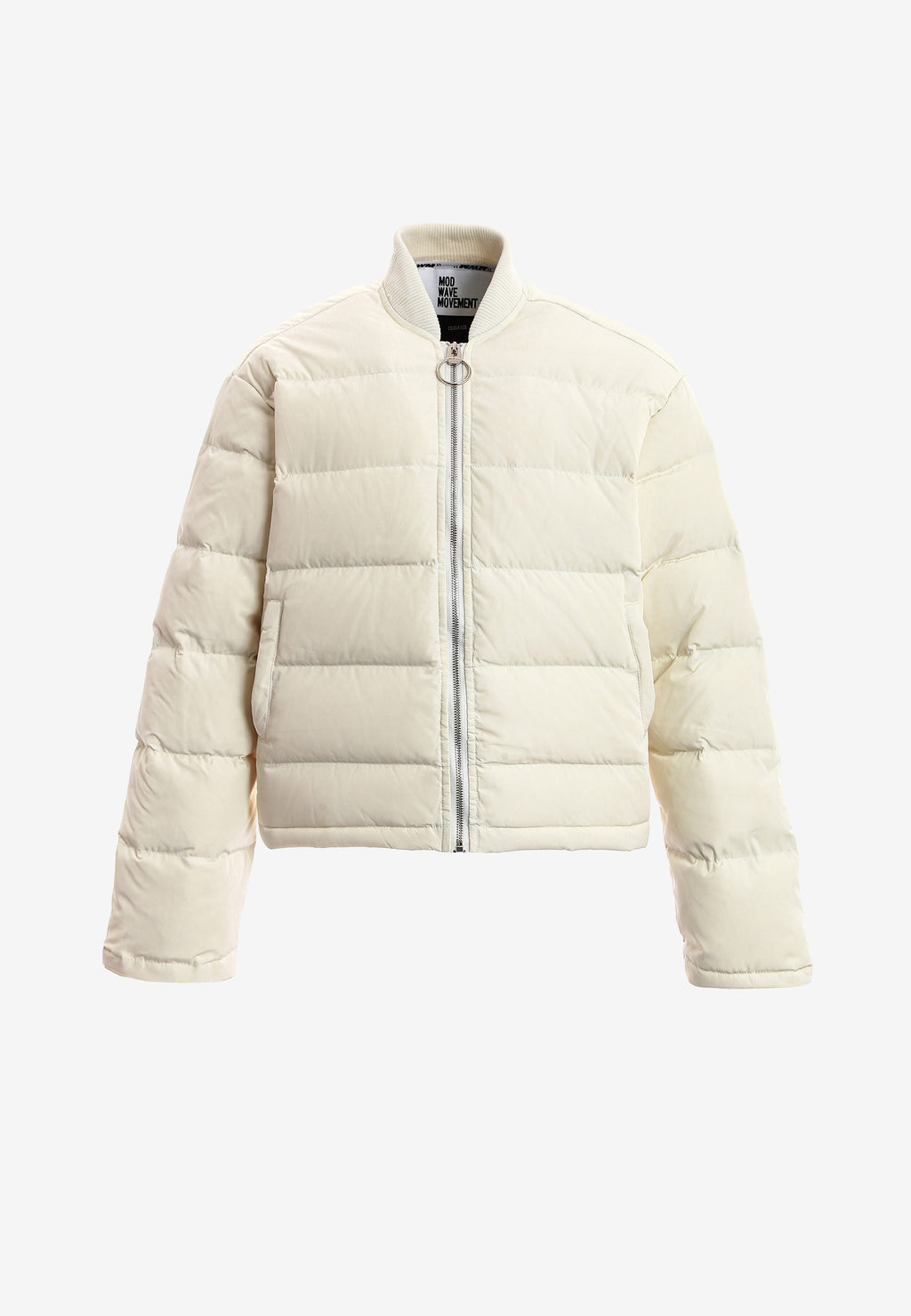 Chaqueta bomber vaquera con grandes bolsillos frontales y botones MWM en las mangas | MWM [PS_COLORS:ECRU-BLUE]