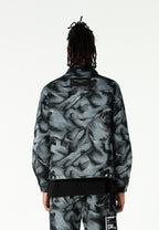 Chaqueta de trabajo jacquard de chenilla con brillo y cuello efecto piel | MWM [PS_COLORS:BLACK]