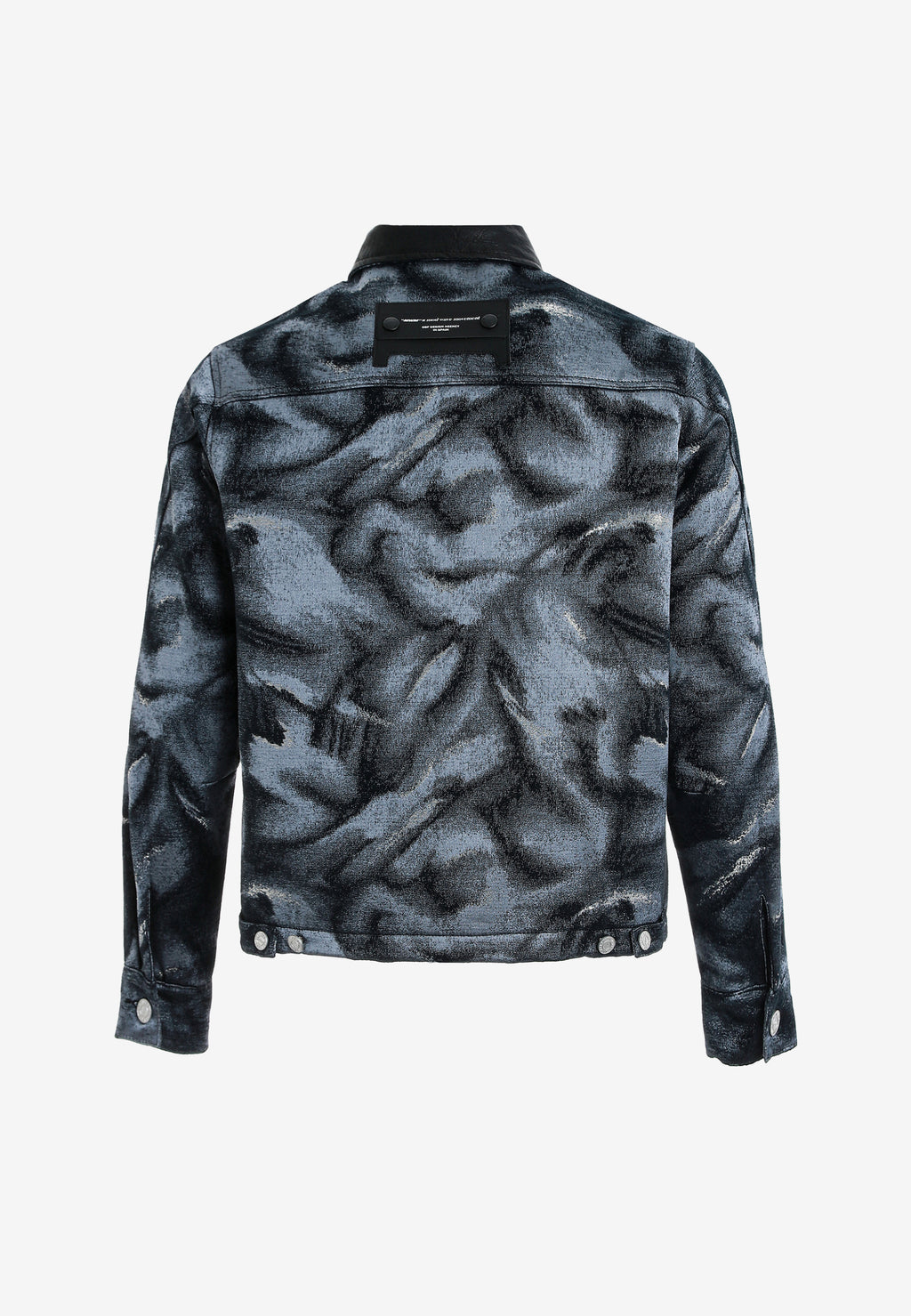 Chaqueta de trabajo jacquard de chenilla con brillo y cuello efecto piel | MWM [PS_COLORS:BLACK]
