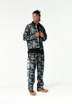 Chaqueta de trabajo jacquard de chenilla con brillo y cuello efecto piel | MWM [PS_COLORS:BLACK]