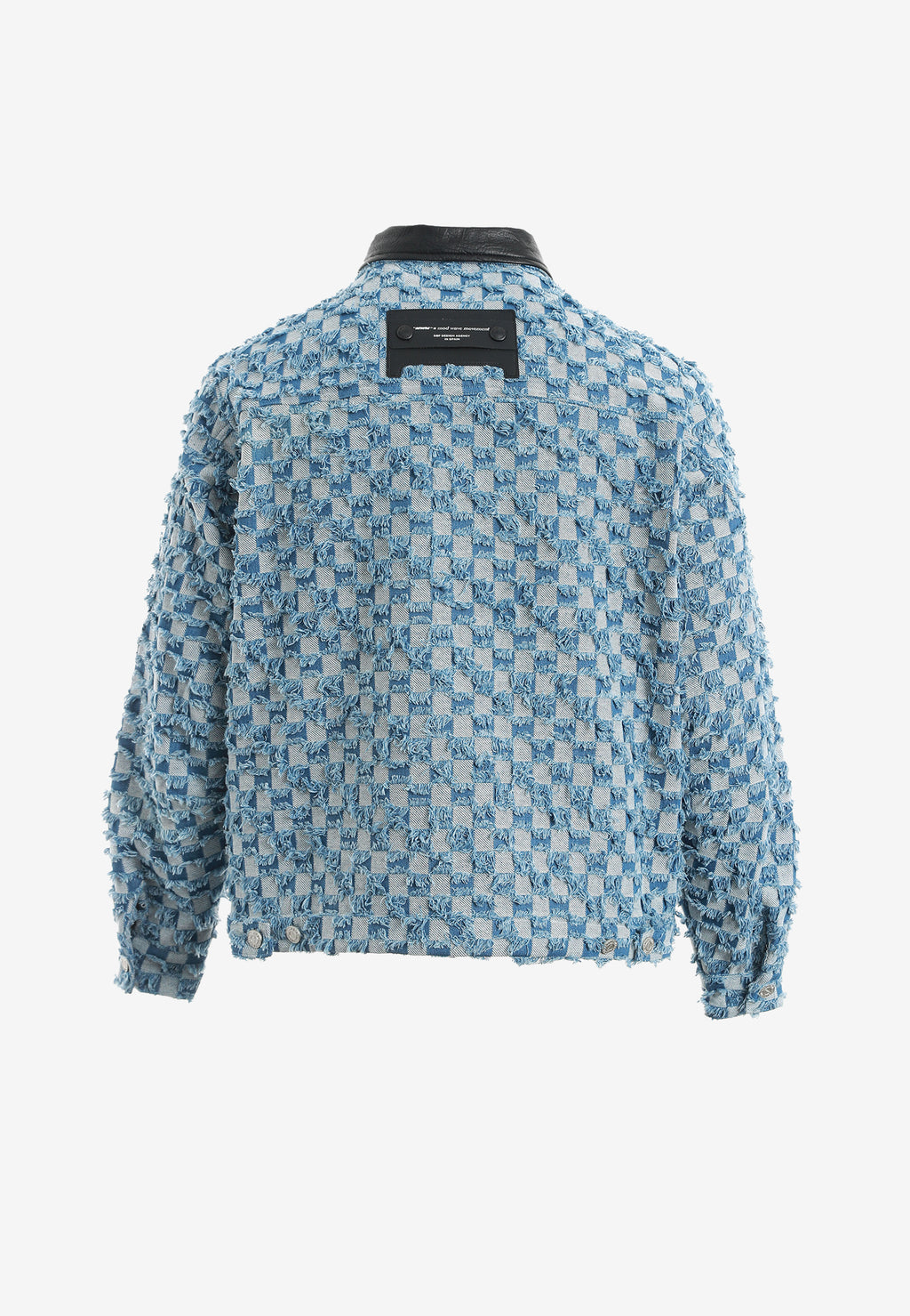 Chaqueta de trabajo jacquard de chenilla con brillo y cuello efecto piel | MWM [PS_COLORS:BLUE]