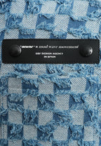 Chaqueta de trabajo jacquard de chenilla con brillo y cuello efecto piel | MWM [PS_COLORS:BLUE]