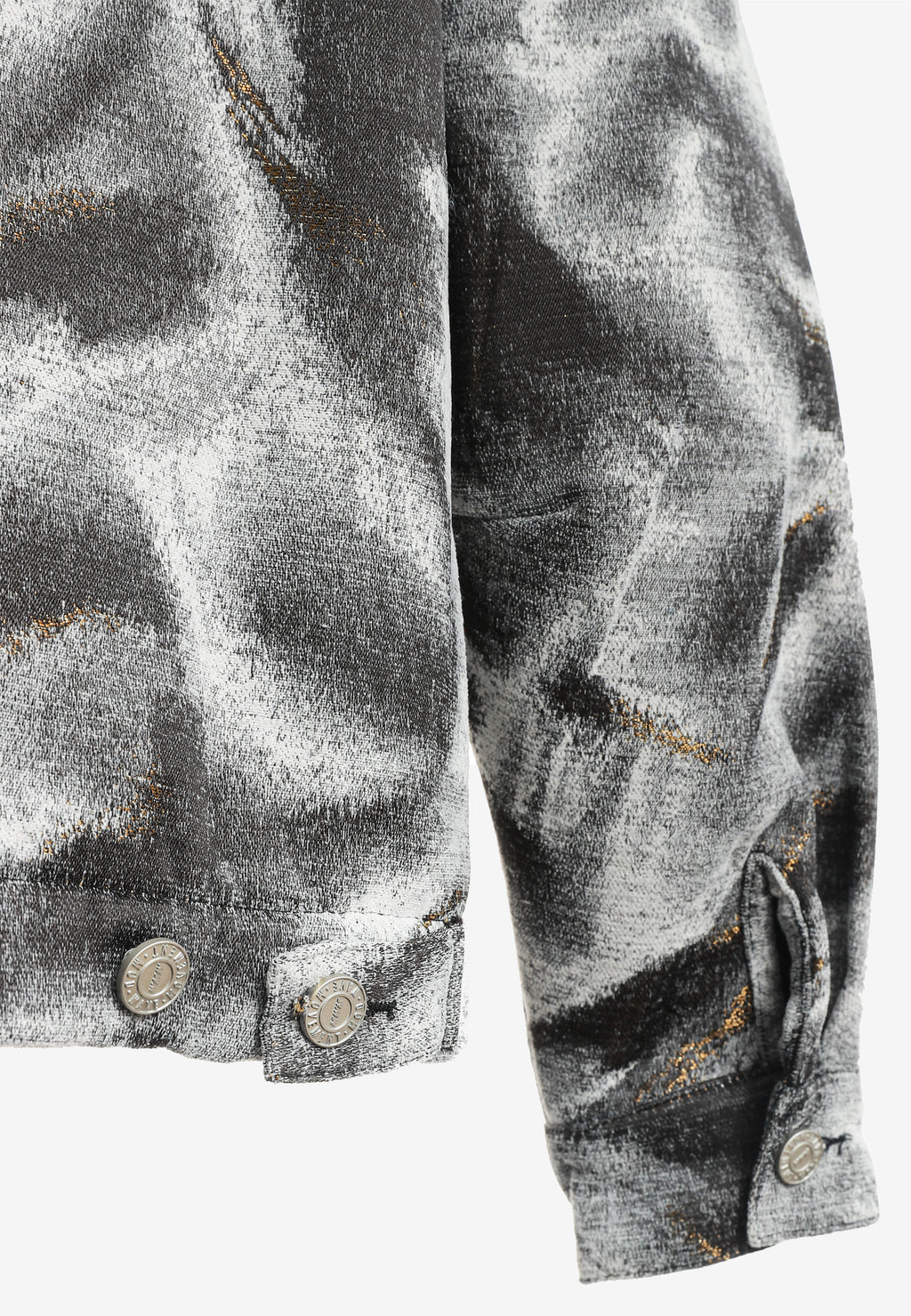 Chaqueta de trabajo jacquard de chenilla con brillo y cuello efecto piel | MWM [PS_COLORS:GREY]