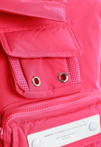 Abrigo puffer corto con multibolsillos técnicos y capucha | MWM [PS_COLORS:FUCHSIA]