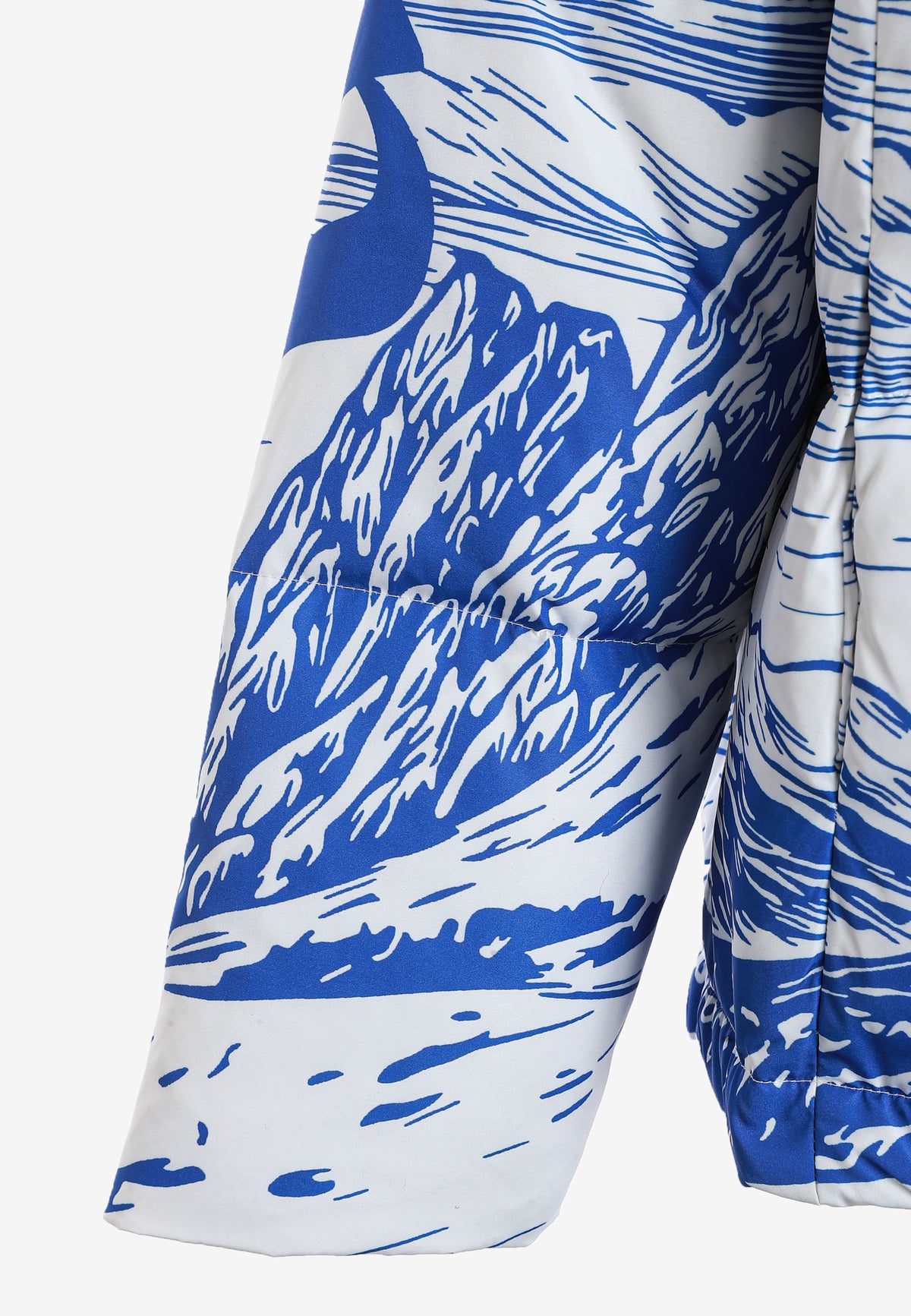 Abrigo puffer con paisaje full-print y cuello alto | MWM [PS_COLORS:BLUE]