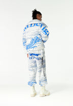 Abrigo puffer con paisaje full-print y cuello alto | MWM [PS_COLORS:BLUE]