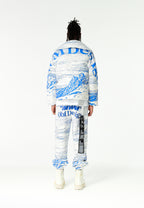 Abrigo puffer con paisaje full-print y cuello alto | MWM [PS_COLORS:BLUE]