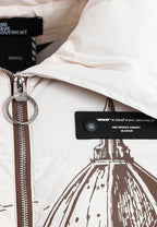 Abrigo puffer con paisaje full-print y cuello alto | MWM [PS_COLORS:BROWN]