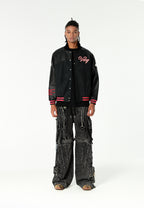 Chaqueta bomber Vanguard Dogs VDOG efecto piel con bordados y bulldog en la espalda | MWM [PS_COLORS:UNASSIGNED]