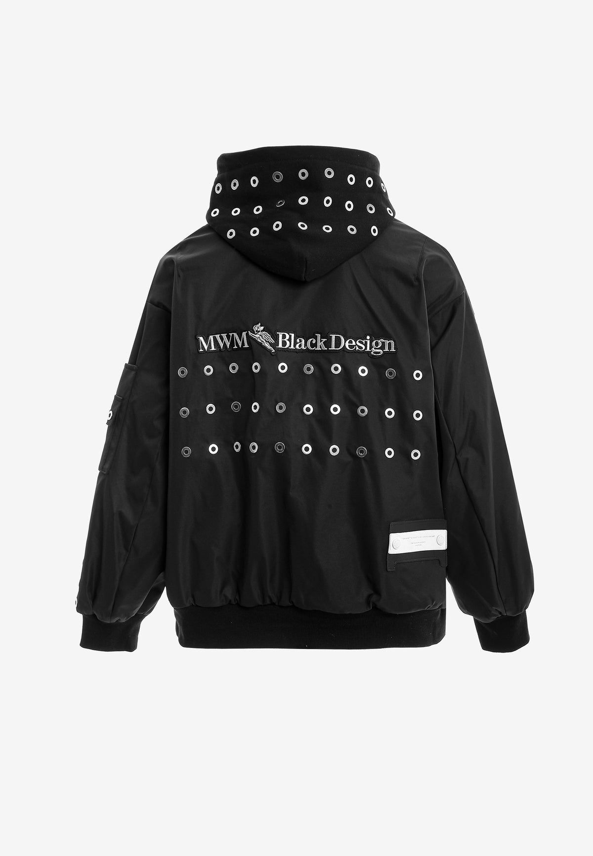 Chaqueta bomber Vanguard Dogs de doble capa con capucha y tachuelas | MWM [PS_COLORS:BLACK]