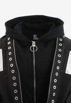 Chaqueta bomber Vanguard Dogs de doble capa con capucha y tachuelas | MWM [PS_COLORS:BLACK]