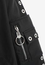 Chaqueta bomber Vanguard Dogs de doble capa con capucha y tachuelas | MWM [PS_COLORS:BLACK]