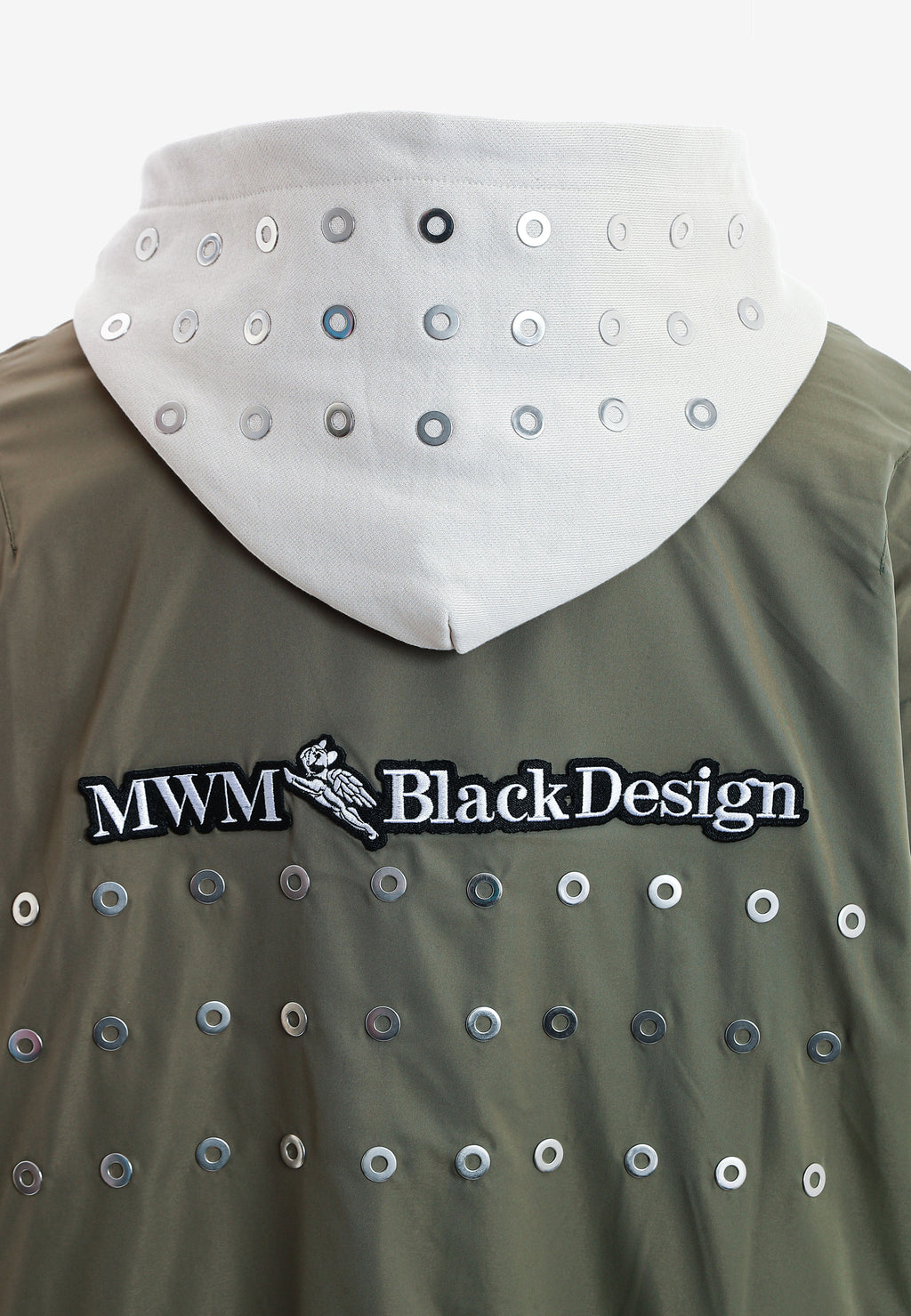 Chaqueta bomber Vanguard Dogs de doble capa con capucha y tachuelas | MWM [PS_COLORS:GREEN]